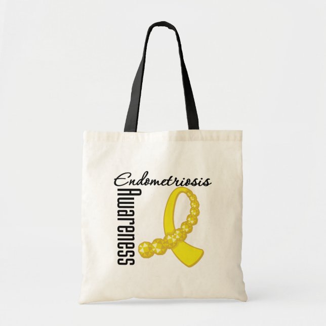 Endometrios Awareness Gemstone Ribbon Tygkasse (Framsidan)