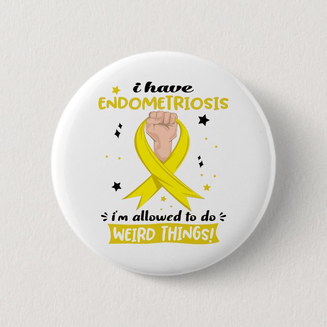 Endometrios Awareness Month Ribbon Gifts Knapp (Framsida)