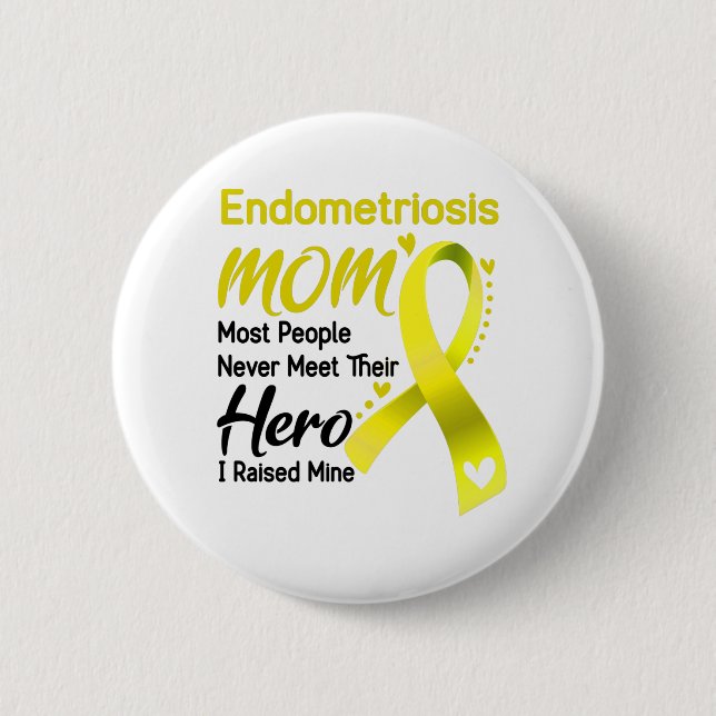 Endometrios Awareness Month Ribbon Gifts Knapp (Framsida)