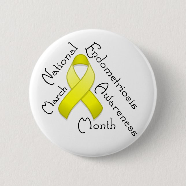 Endometrios Awareness Month Round Light Button Knapp (Framsida)