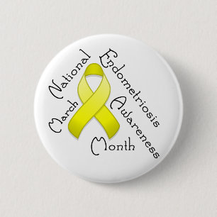 Endometrios Awareness Month Round Light Button Knapp