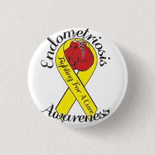 Endometrios Awarness Small, 1,4-tums Round Button Knapp