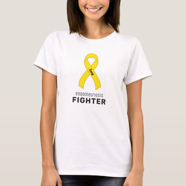 Endometrios Fighter Ribbon White Women's T- Shirt T Shirt (Framsida)