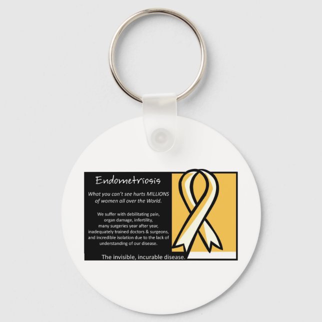 Endometrios- Gult Ribbon Nyckelring (Framsida)