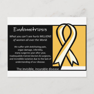Endometrios- Gult Ribbon Vykort