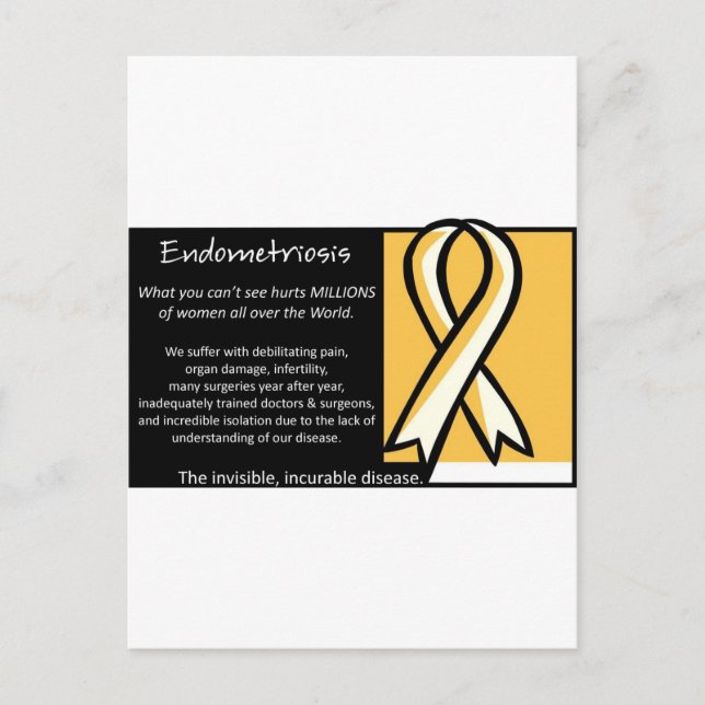 Endometrios- Gult Ribbon Vykort (Framsida)