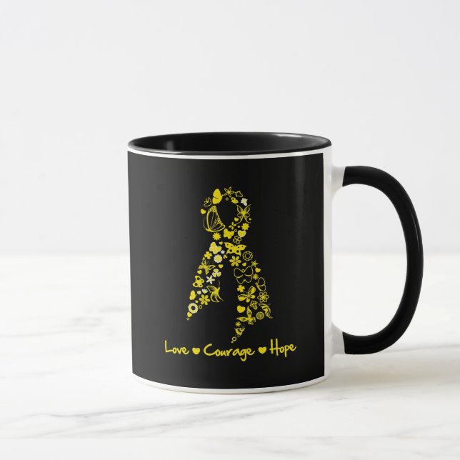 Endometrios Kärlek Courage Hope Butterflies Mugg (Höger)