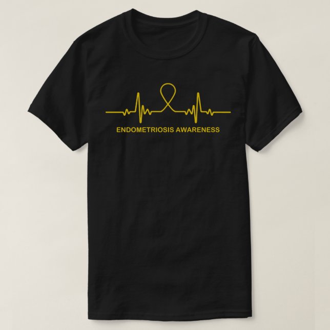 Endometrios medvetandegörande hjärtslag i denna fa t shirt (Design framsida)