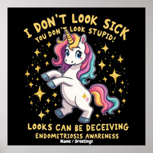 Endometrios Medvetenhet Stark Enhörning Krigare Poster