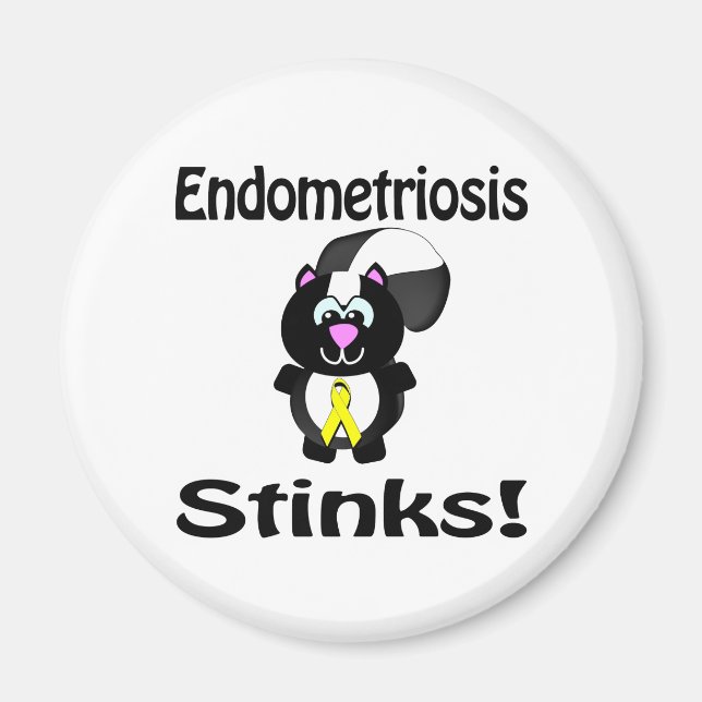 Endometrios Stinker Skunk Medvetenhet Design Magnet (Framsidan)