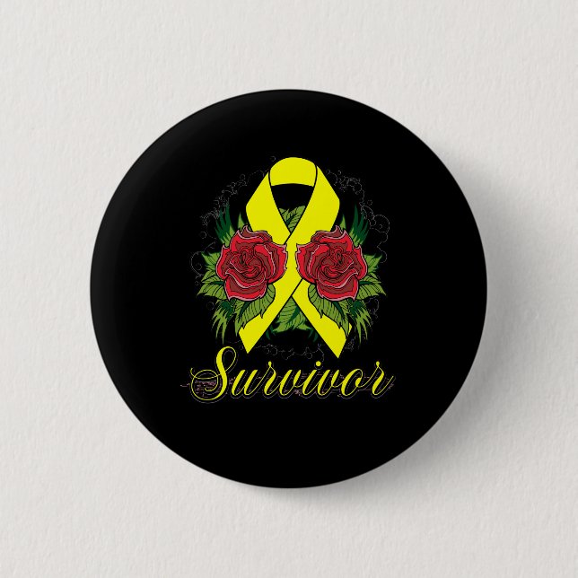 Endometrios Survivor Ro Grunge Tattoo Knapp (Framsida)
