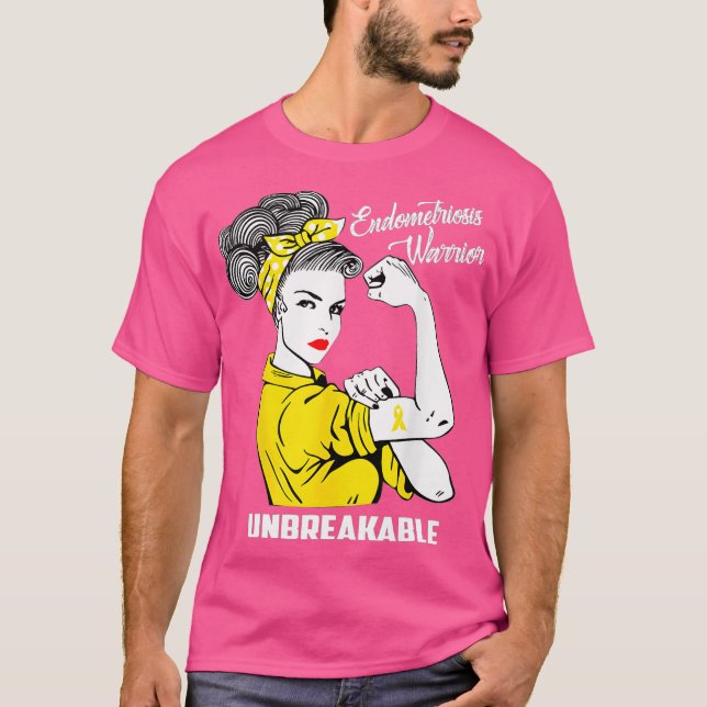 Endometrios Warrior Obrytbar Arm Strong Woman T Shirt (Framsida)