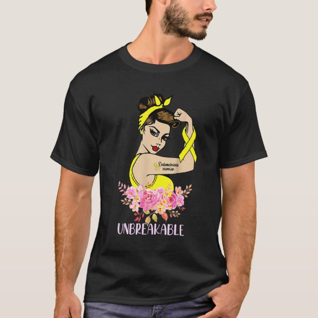Endometrios Warrior Unnedbrytable Arm Tattoo Stron T Shirt (Framsida)