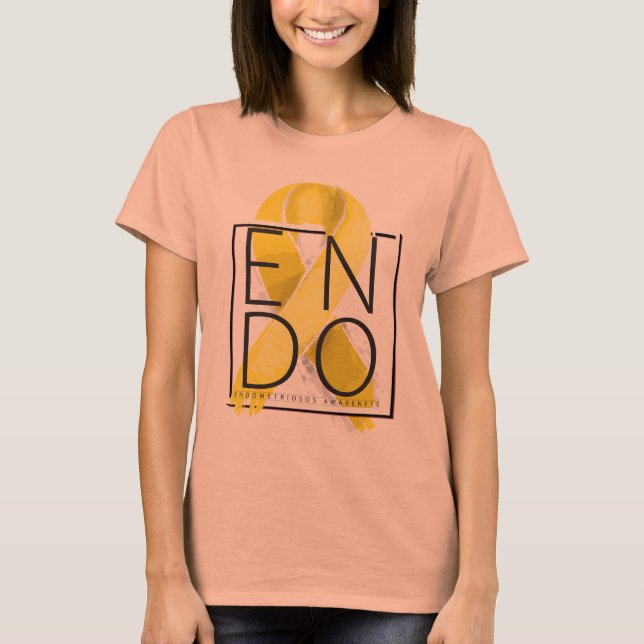 Endometriosis Awareness Slouchy Boykompis T-Shirt (Framsida)