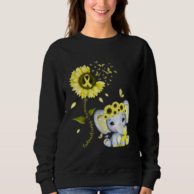 Endometriosis Awareness Yellow Hippie Sunflower El T Shirt (Framsida)