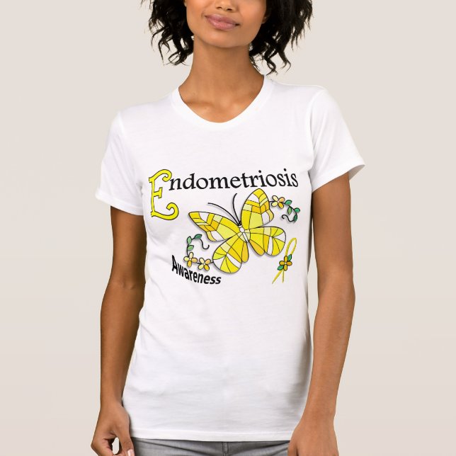 Endometriosis för målat glassfjäril 2 t-shirt (Framsida)