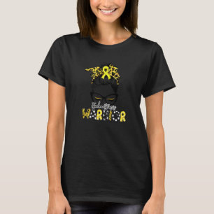 Endometriosis Warrior Endo Leopard Messy Bun Yello T Shirt