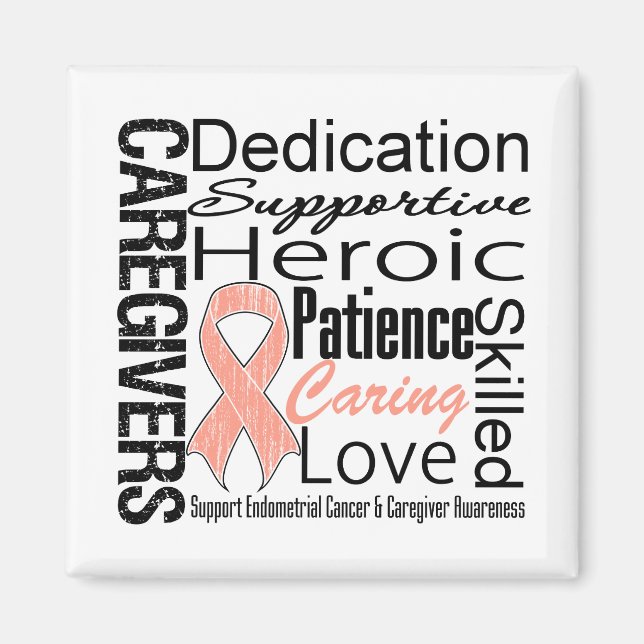 Endometrium Cancer Caregivers Collage Magnet (Framsidan)