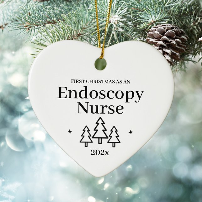 Endoscopy Nurse Första julprydnad Julgransprydnad Keramik (Endoscopy Nurse First Christmas Ornament
)