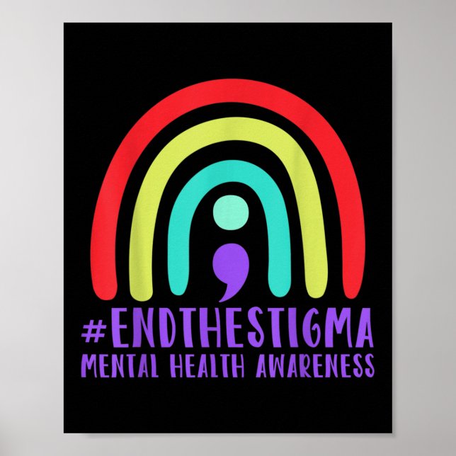 #endthestigma - Mental Health Awareness Semiolon Poster (Framsidan)