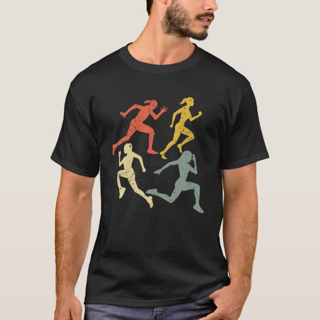 Endurance Retro Running Old school Idrottsmans Vin T Shirt (Framsida)
