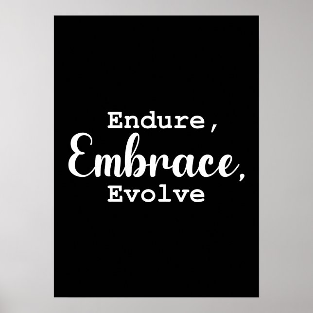 Endure, Embrace, Evolve - Gym, Hustle, Success Poster (Framsidan)