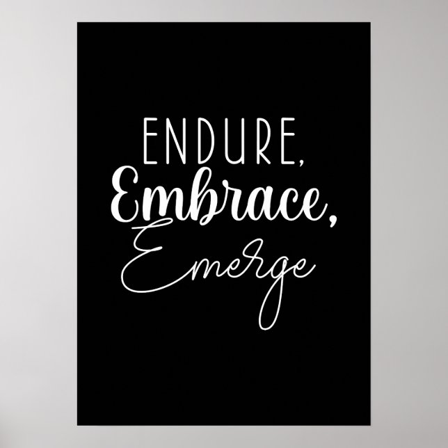 Endure, Embrace - Hustle, Gym, Success Motivation Poster (Framsidan)
