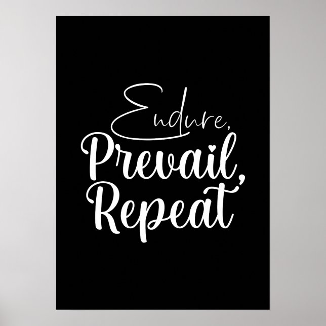 Endure, Prevail - Hustle, Gym, Success Motivation Poster (Framsidan)