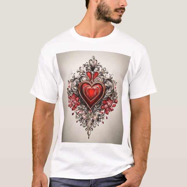 "Enduring Heartache" "Thorned Heart, Arroled Soul" T Shirt (Framsida)