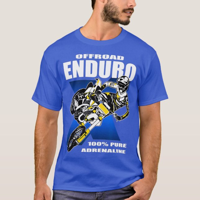 Enduro Etreme Offroad Motocross Tävla T Shirt (Framsida)