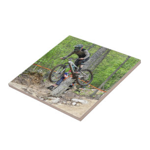 Enduro Mountain Bike Tävling Kakelplatta