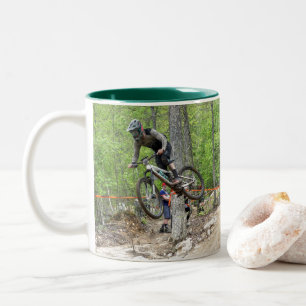 Enduro Mountain Bike Tävling Två-Tonad Mugg