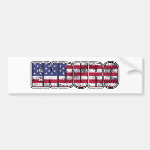 Enduro Mountain Biking American Flagga Bildekal