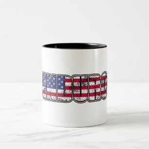 Enduro Mountain Biking American Flagga Två-Tonad Mugg