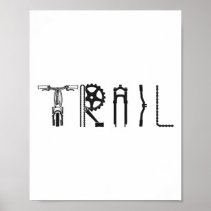 Enduro Mtb Mountainbike Ridning Nerförsbacke Vinta Poster