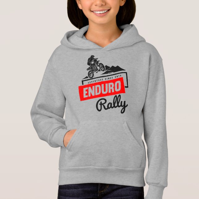 Enduro Rally Adventure Hoodie - Retro Dirt Bike  T Shirt (Framsida)