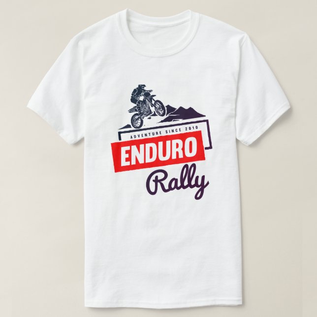Enduro Rally Motorcykel T-Shirt Äventyr (Design framsida)