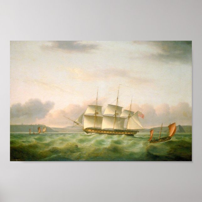 Endymion Plymouth av Thomas Luny Poster (Framsidan)