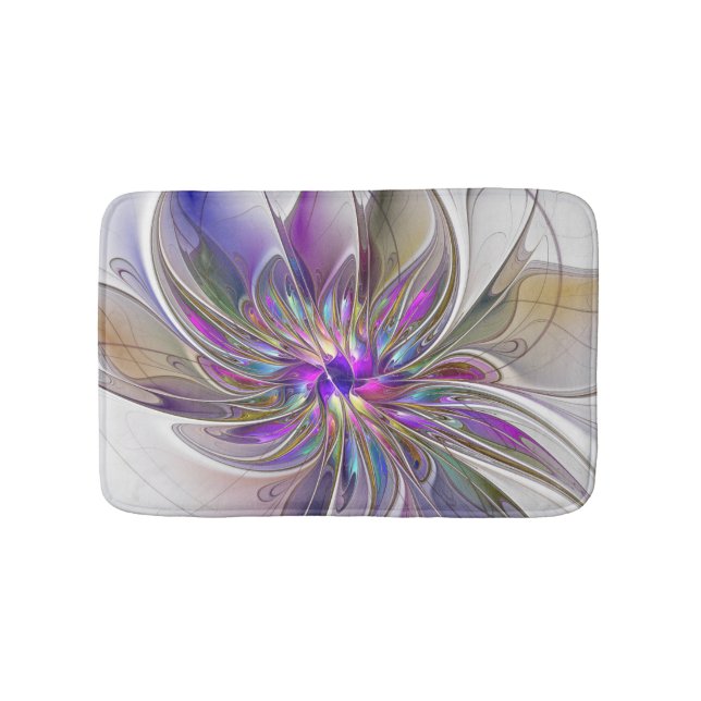 Energetic, Colorful Abstract Fractal Art Flower Badrumsmatta (Framsidan)