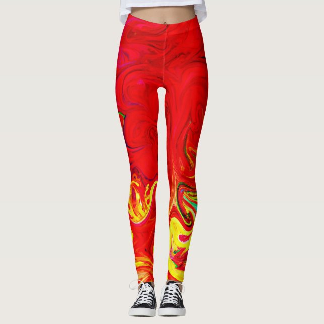 Energetic Färg Burst Mönster Leggings (Framsida)