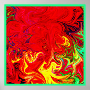 Energetic Färg Burst Mönster Poster