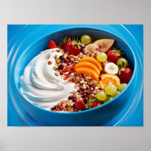 Energetic Food Bowl: Yogurt och Fruit Muesli Poster