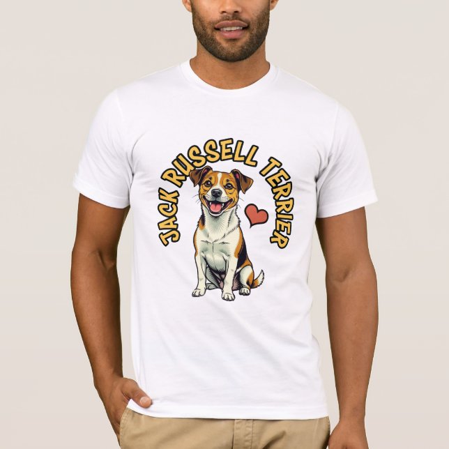 Energetic Jack Russell Terrier Portrait T-Shirt (Framsida)