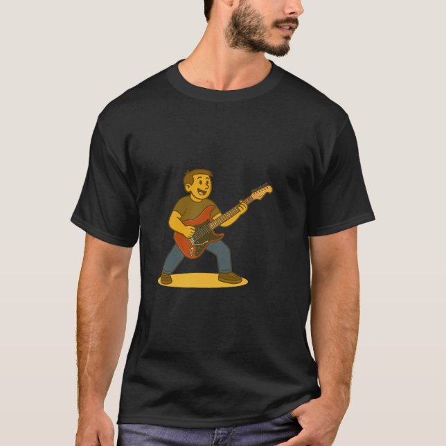 Energetic man playing guitar t shirt (Framsida)