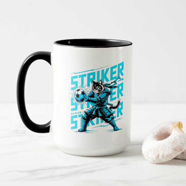 Energetic Soccer Cat Coffee Mug Mugg (Med munk)