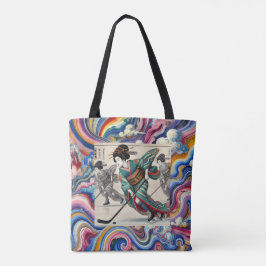 Energetic Ukiyo-e Tote Bag Tygkasse