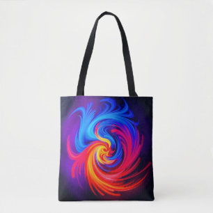 Energetisk Abstrakt Swirl i Blue Red och Gult Tygkasse