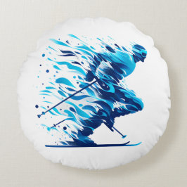 Energetisk blå för idrottsentusiaster rund kudde