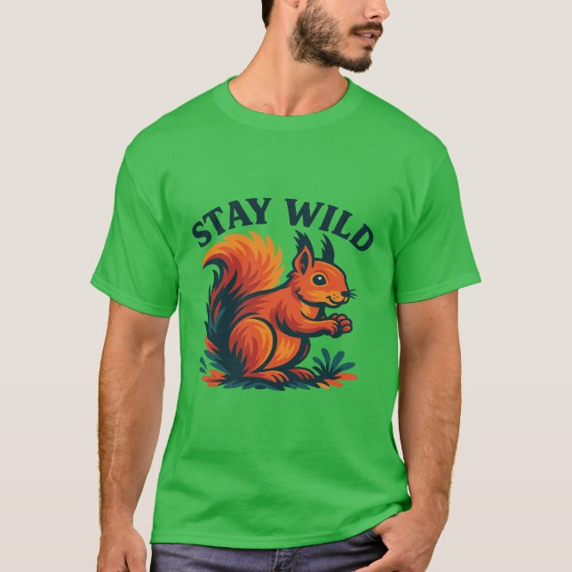Energetisk ekorre - Bärk din Vild Side Shirt T Shirt (Framsida)