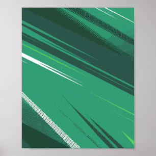 Energetisk Grönt övertoning med Speed Linjer Poster